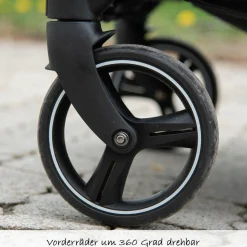 Zwillingsbuggy Twin - Circle Line mit Liegefunktion (inkl. Regenverdeck) - Woven Graphite