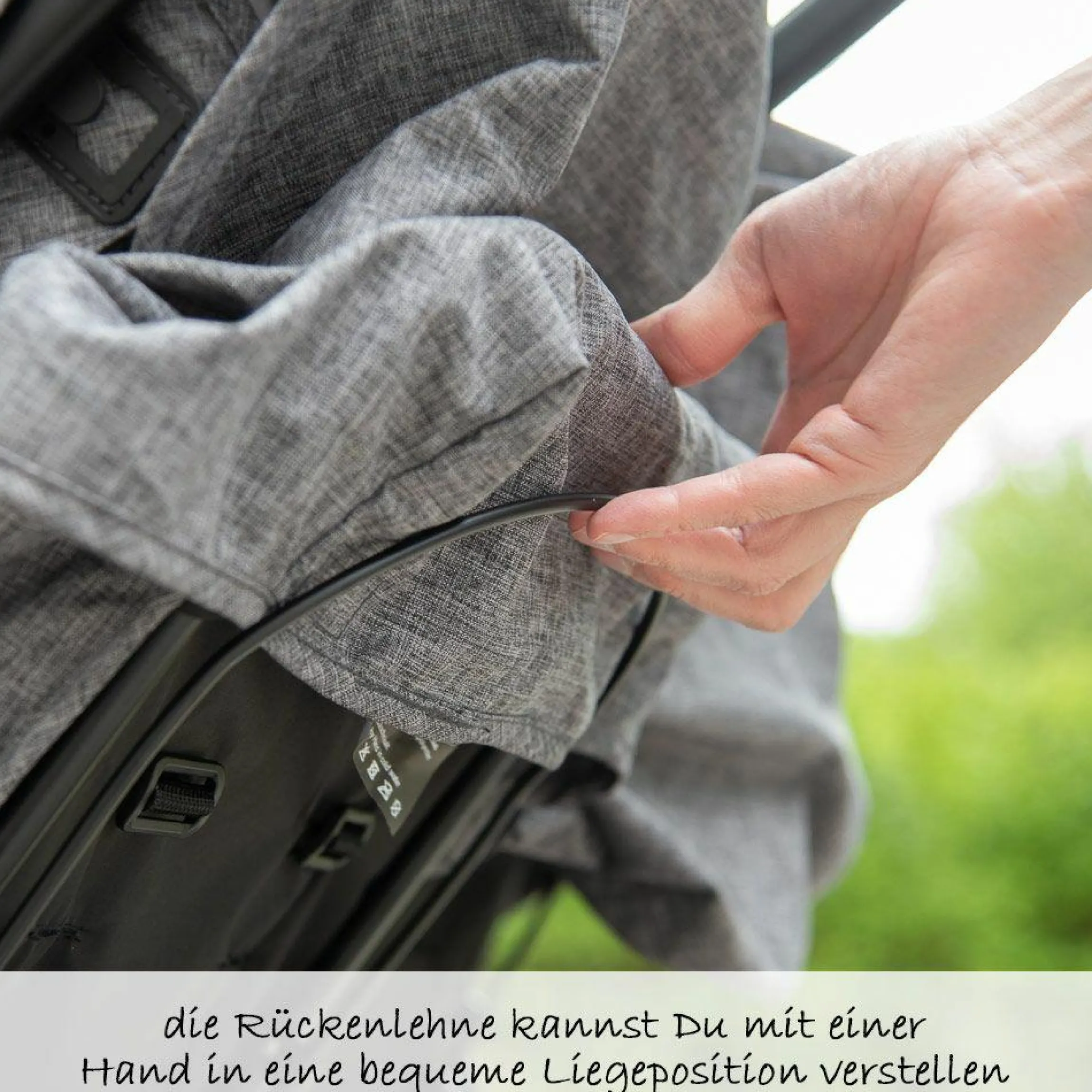 Zwillingsbuggy Twin - Circle Line mit Liegefunktion (inkl. Regenverdeck) - Woven Graphite